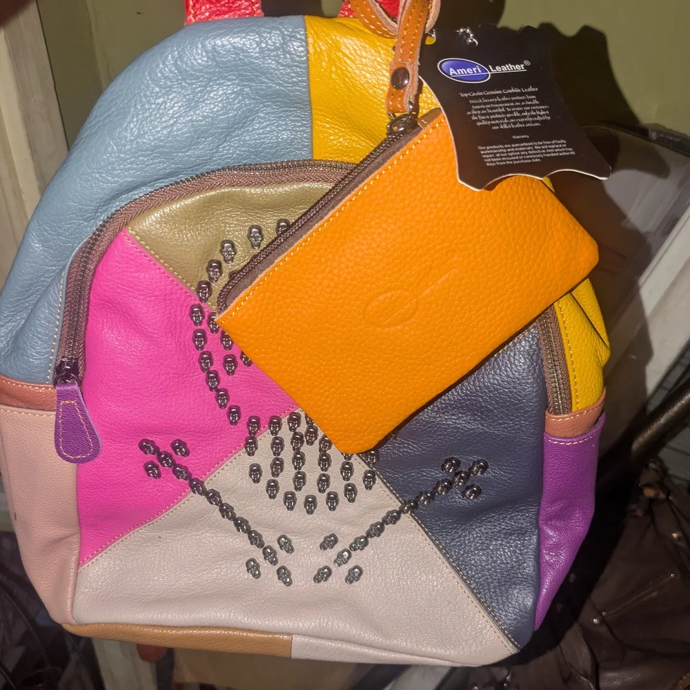 Multicolor Patchwork Backpack - Picture 2 of 8